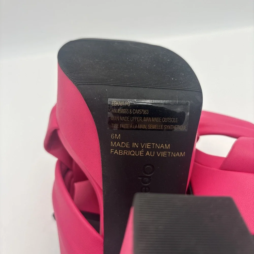 Open Edit Platform Sandals Size 6 Pink Square Open‎ Toe Knotted Heels